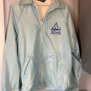 Windless flap jacket vintage windbreaker with maple wood golf club logo